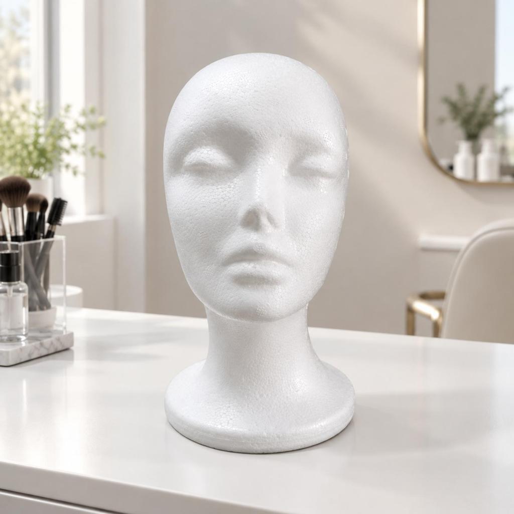 Foam Mannequin Head with Base Versatile Hairpiece Stand Lightweight