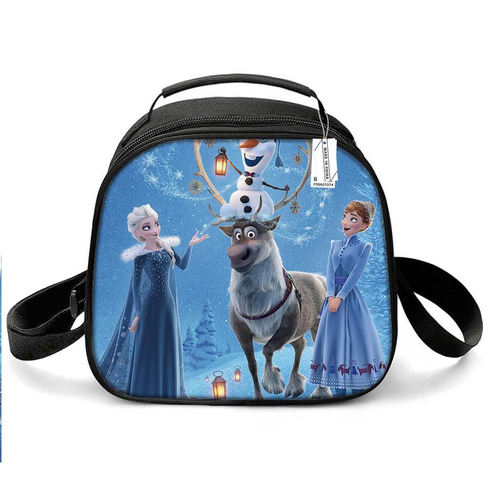 Princess Elsa Cartoon Cute Lightweight Small Meal Bag Elementary School Lunch Box Bento Bag Student Lunch Box