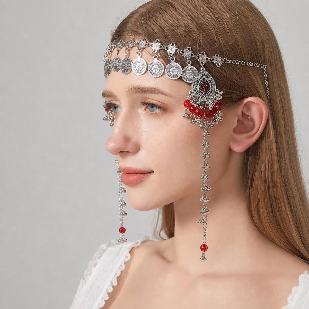 Waterdrop Tassel Hair Chains Ethnic Style Hairband Jewelry Trendy Forehead Chain Women