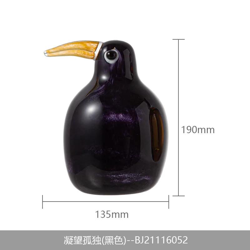 

Glass Craft Artificial Animal Sculpture Abstract Bird Transparent Color Bird Decorative Figurines Home Decoration Accessories