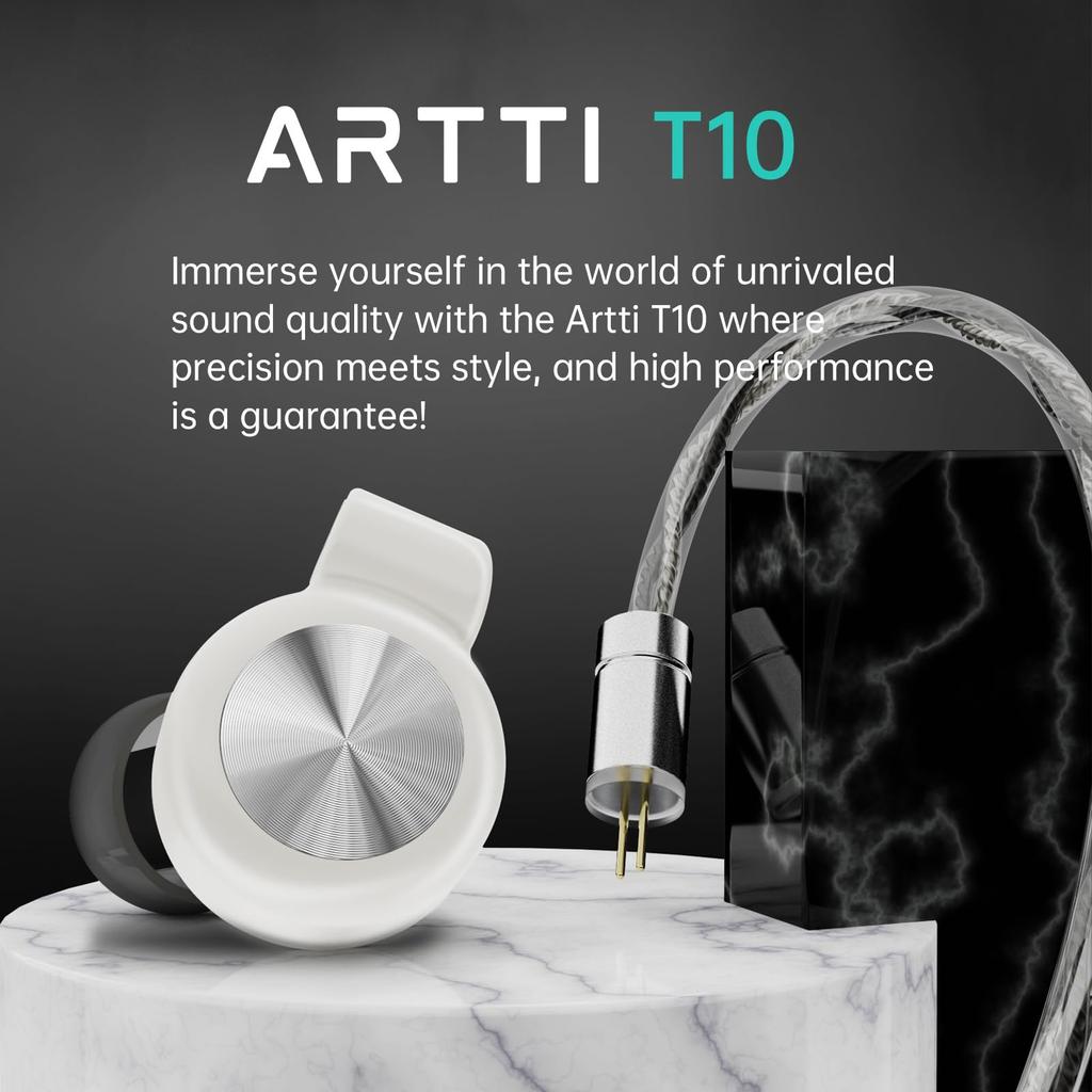 ARTTI T10 Equipped with Planar Drive HiFi Canal High Purity Copper Silver Plated Cable Ear Hanging Ergonomic Comfortable Light Listening To Earphones,