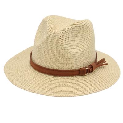 Wide Brim Beach Panama Hat UV Protection Fedora Sun Hat Casual Woven Hat
