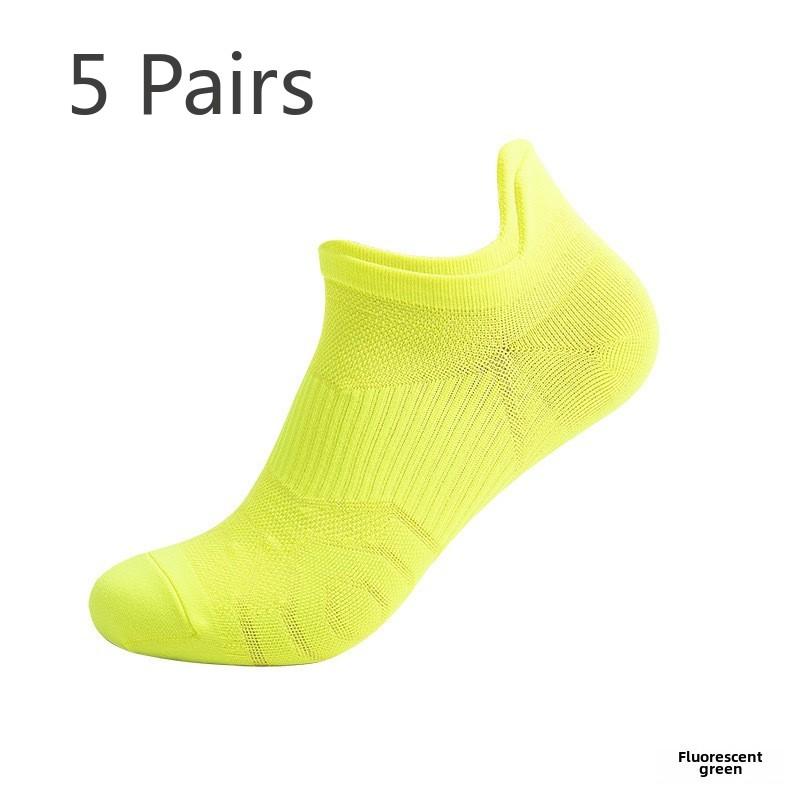 

5 пар однотонных повседневных хлопковых спортивных носков для мужчин и женщин 5 Pairs неоновый жёлтый