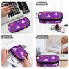 Stationery Pencil Case Large Capacity 300D Polyester Zipper Closure with Mesh Pocket Removable Divider and Pen Slots for Students
