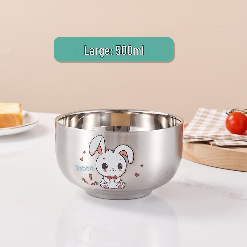 Children's Cartoon Zodiac Insulated Stainless Steel Bowl - Food Grade, Double Layer, Anti-Fall Design