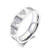 JeeMango 316L Stainless Steel White CZ Crystal Wedding Ring For Women Fashion Heart Imitation Diamond Jewelry R23025