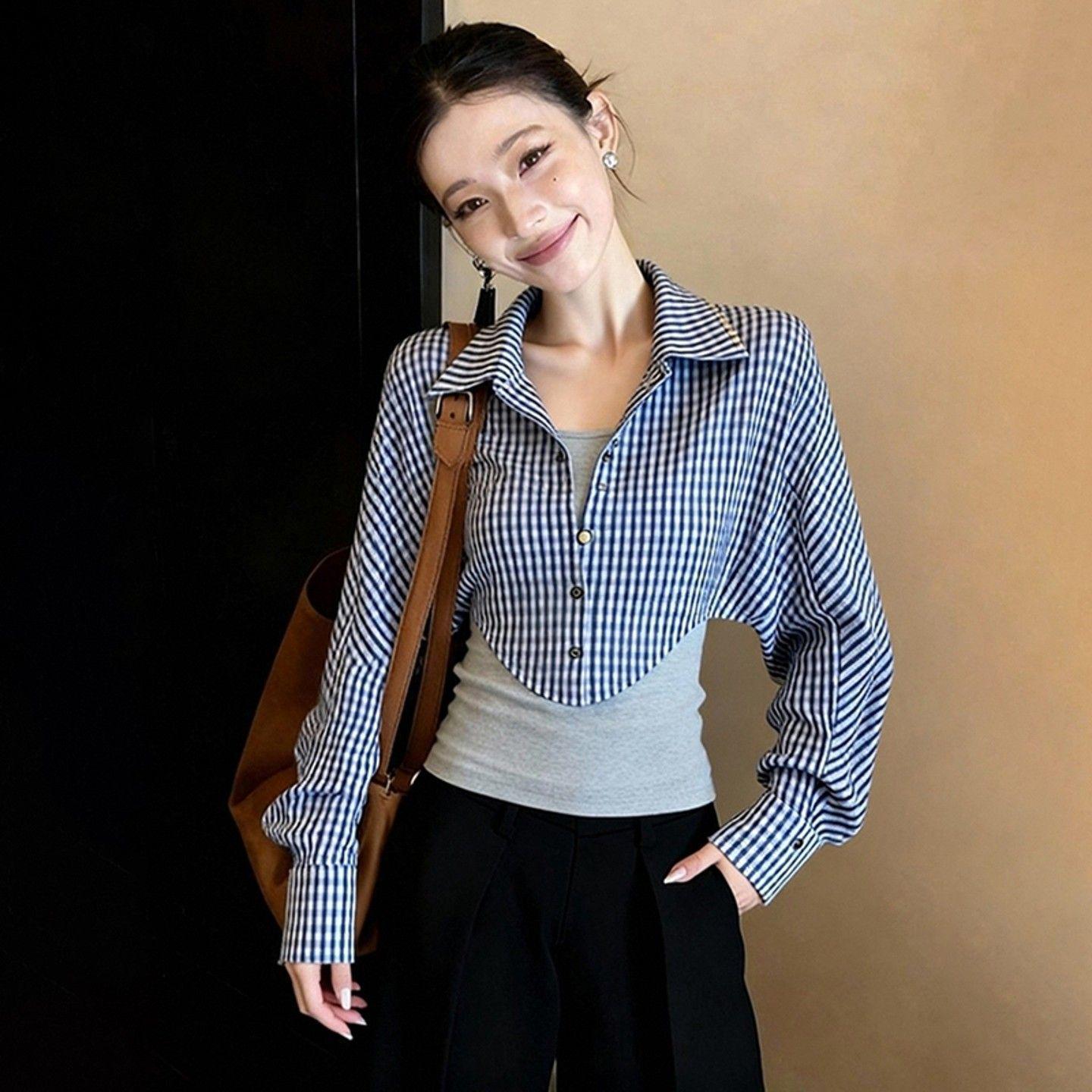 Весенняя Роскошная Клетчатая Рубашка из Двух Частей – Стильная, Омолаживающая и Красивая XL