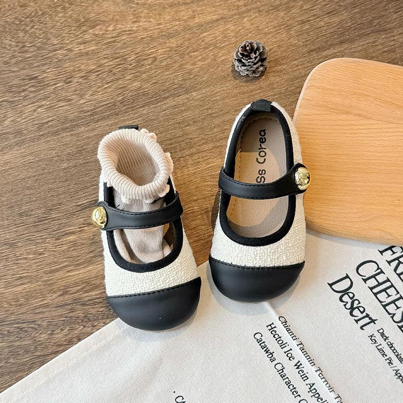 Frühlings-Klassenkameraden neue Kinderschuhe Lederschuhe Prinzessinnenschuhe schlichter britischer Stil eckige Spitze Mädchenschuhe