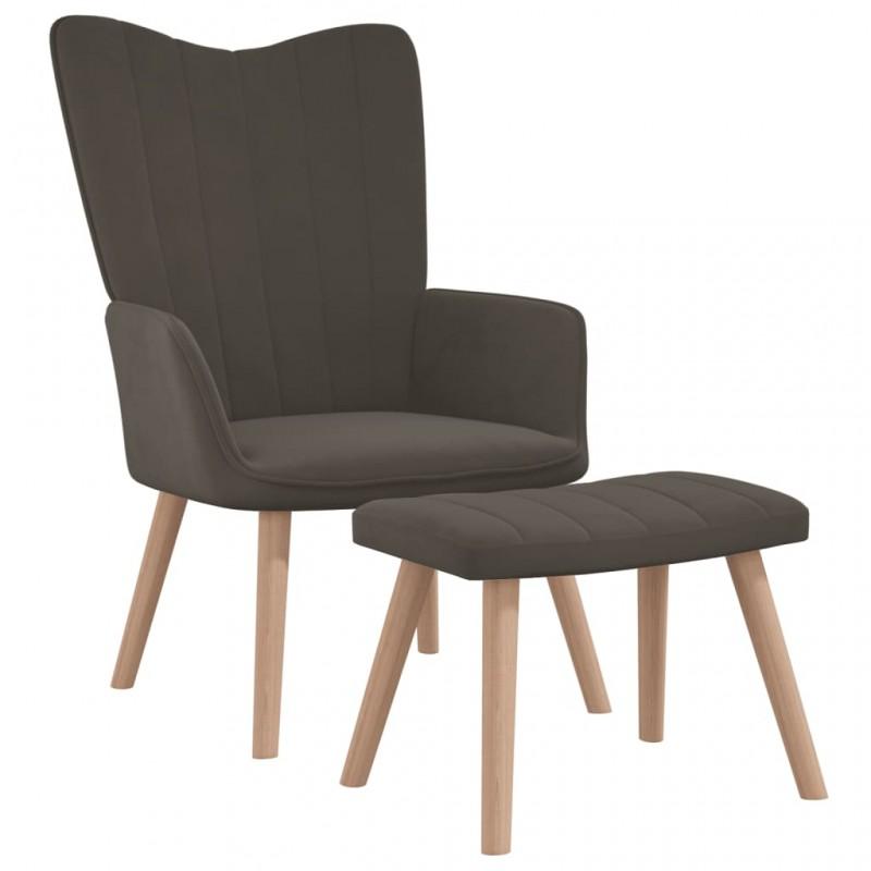 Day and Night - Day and Night Relaxation Armchair with Dark Gray Velvet Stool