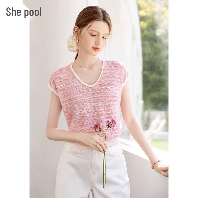Shechi Women s Sweet Color-block Sleeveless Knit Top XL