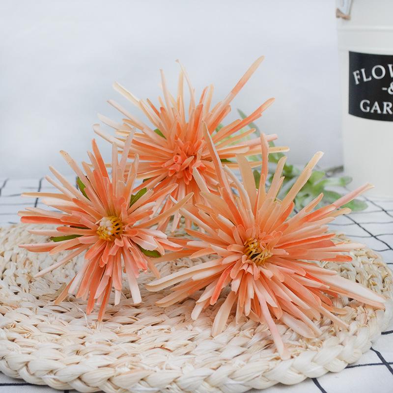 Three-Headed Chrysanthemum Artificial Flowers for Home and Wedding Decor