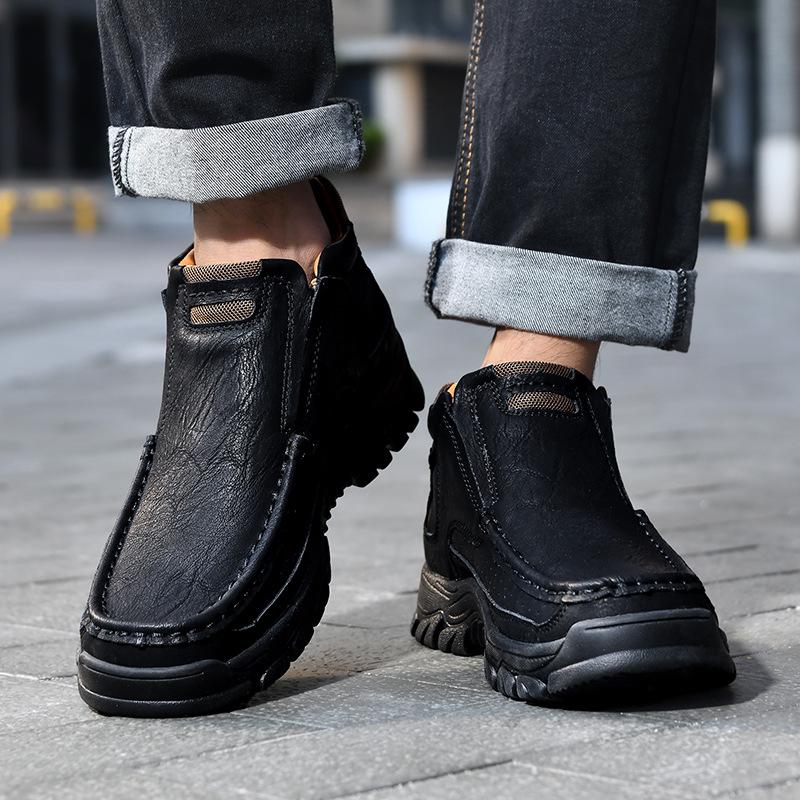 2025 Men's Large Size Outdoor Martin Leather Boots - Casual Short Style