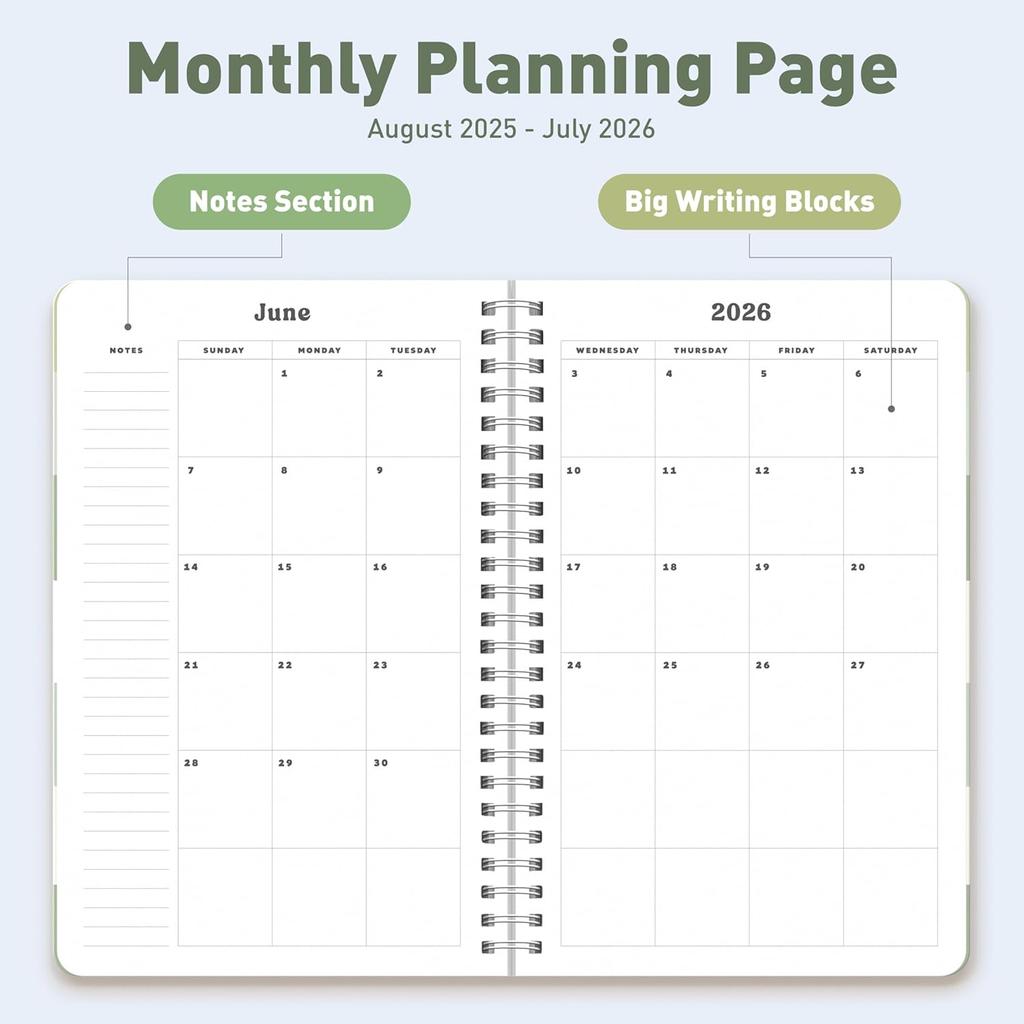 Sweetzer & Orange Academic Planner 2025-2026 – Student Planner for August 2025 to July 2026 – Weekly & Monthly Layout – Sturdy Cover & Stickers