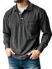Men's 2026 European Retro Cotton Washed Long Sleeve Polo Shirt
