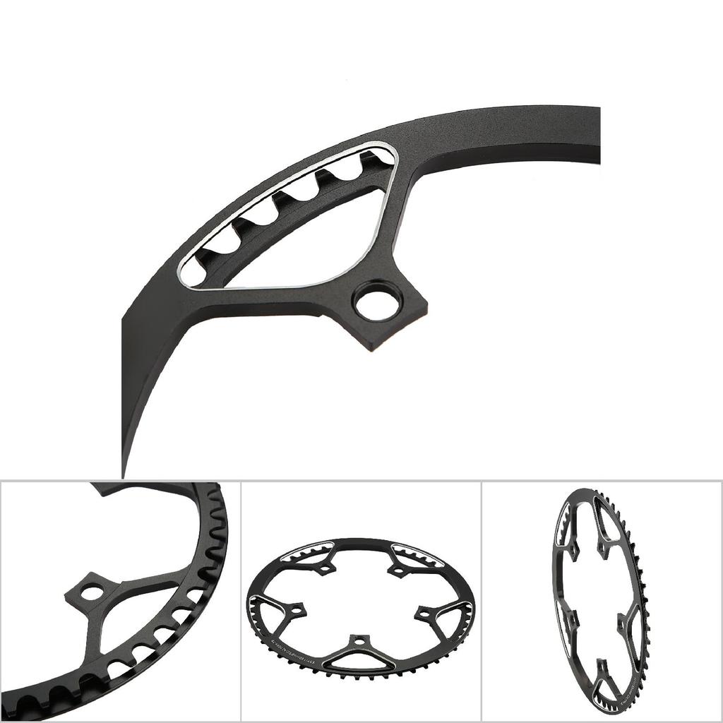 53T CNC Aluminum Alloy Mountain Bike Single Crank Chain Repair Parts (Black)
