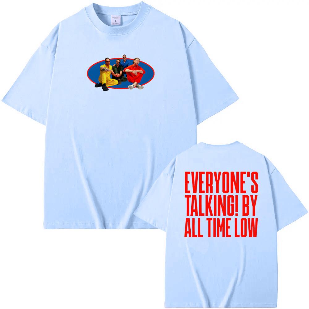Everyones Talking Ringer TShirt Back All Time Low Summer Same As Official Website Tees 100Cotton High Quality Round Neck