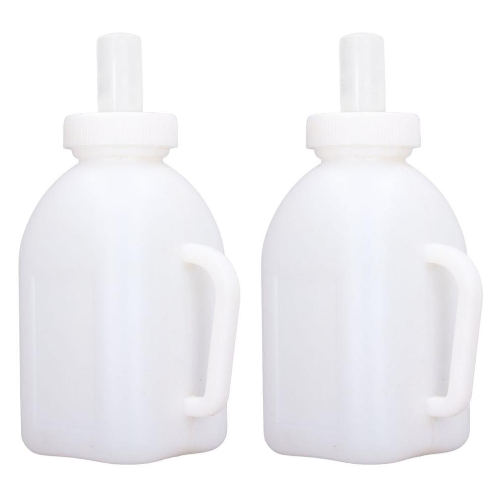 2Pcs Easy Cleaning 1L Capacity Calf Feeding Bottle Durable White Calf Nursing Bottle Feeding Bottle Daily Drinking
