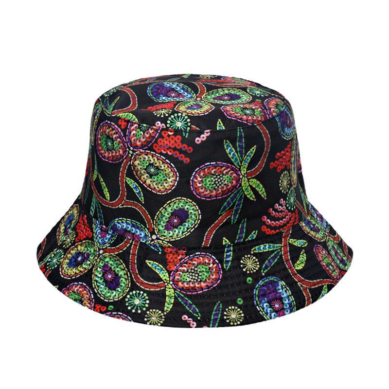 Unisex Flower Smiley Face Print Fisherman Cap Sun Hat New Summer Style