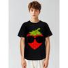 Children Crew Neck Short Sleeve T-Shirt with Artistic Strawberry Print