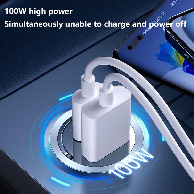 100W Autolaadija Kahe Pordiga Ülikiire Laadimise Adapter Kiirlaadimine Pd Qc 3.0 iPhone'ile Samsungile Xiaomile Huaweile Autoadapter