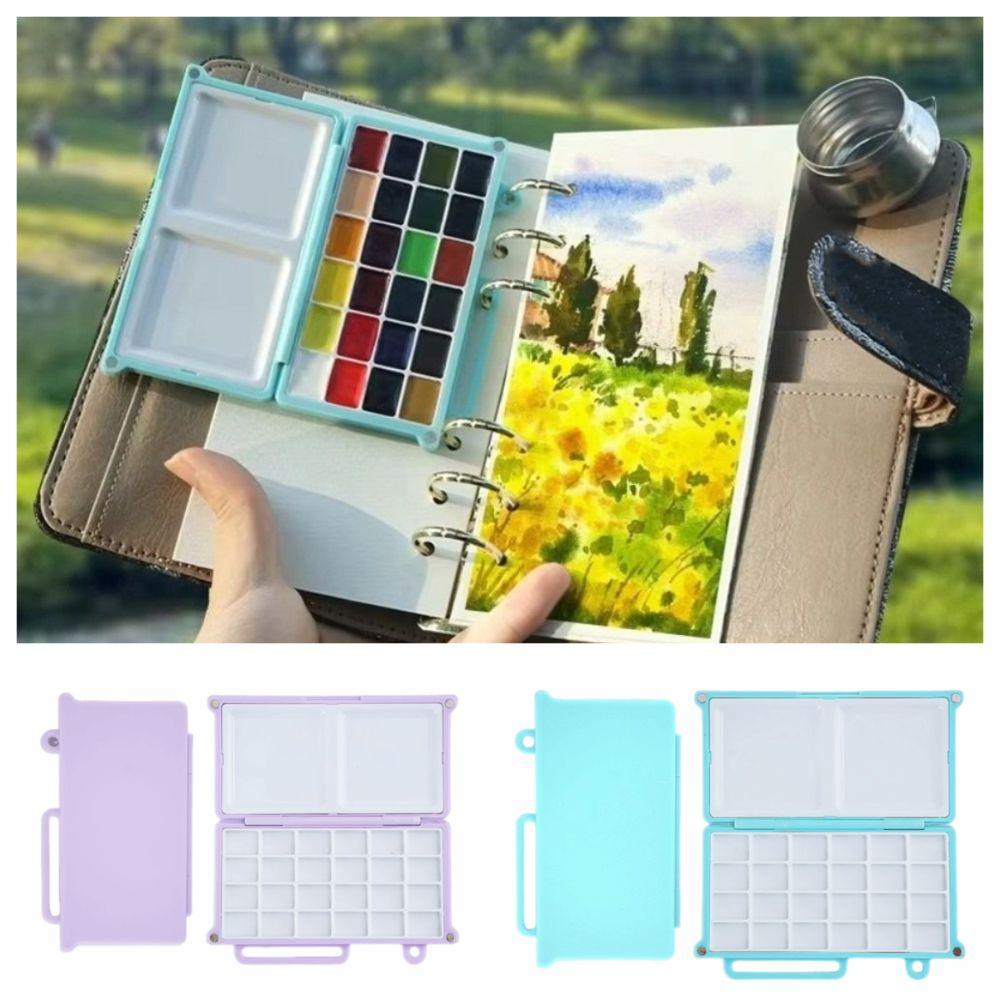 24 Grid Watercolor Paint Box Magnetic Empty Paint Palette Travel Painting Tray  Artist