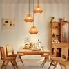 Dining Table Pendant Light - NETTLIFE - Vintage Bohemian - Rattan - E27 Socket - Black