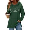 Women S Classic Valentine Letter Print Raglan Sleeve Pocket Hoodie Pullover