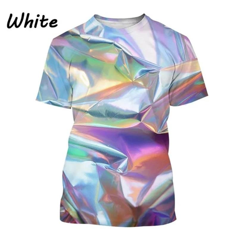 3D Printed Colorful T-shirts For Men Funny Personalized Gradient Tee Tops Short Sleeve Round Neck Casual T-shirts Y2K Clothing