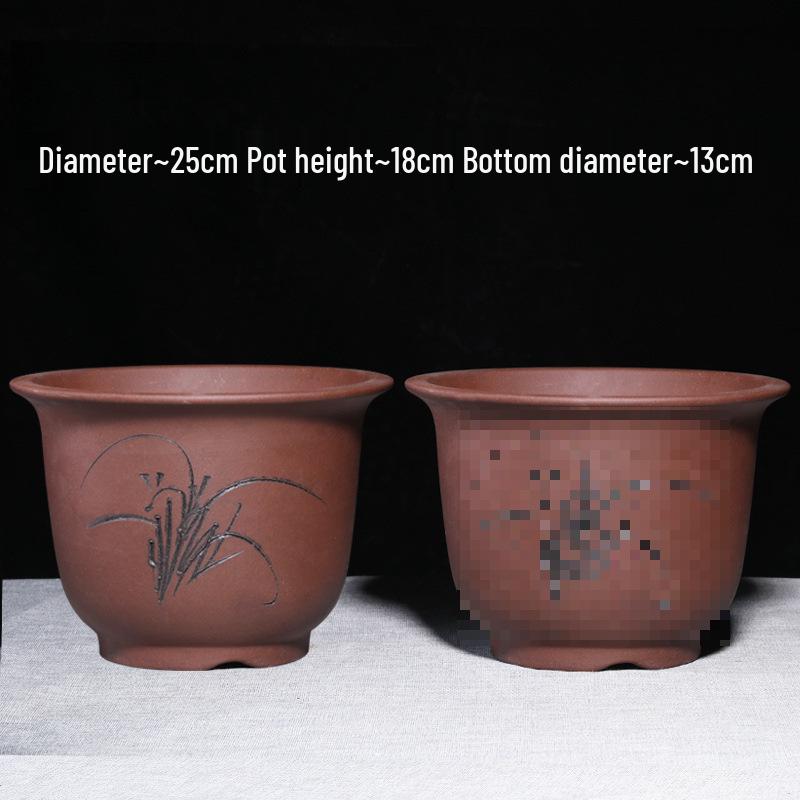 Extra Large Purple Clay Tall Flower Pot 2025 - Cylindrical Ceramic Design