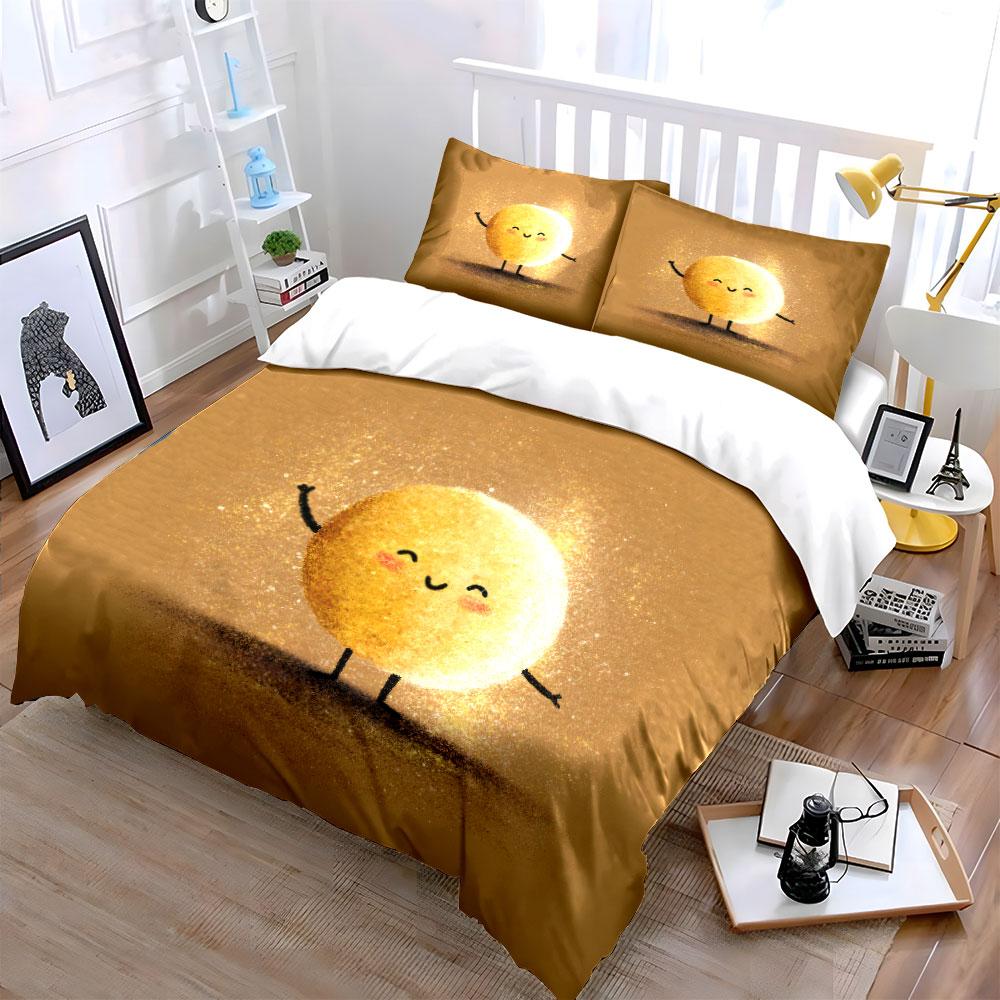 "Decorative Cute Sunlight Ornaments" Soft Skin-Friendly Bedding Set Includes 1 Duvet Cover And 2 Pillowcase, Gift