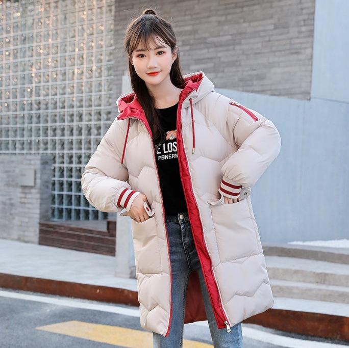 Fashion cotton-padded clothes New thickened fashion cotton-padded clothes in winter Women's medium and long loose thickened cotton-padded jackets