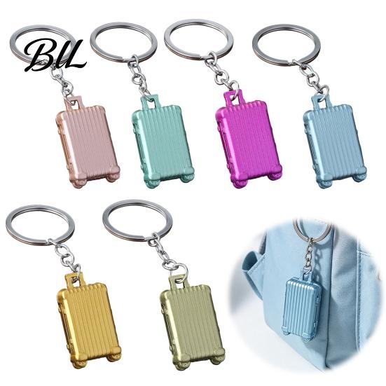 Decorative Bag Charms for Women Mini Suitcase Keychain, Metal Luggage Charm with Rolling Compact Travel Gadgets Wheels, Themed Backpack Accessories,