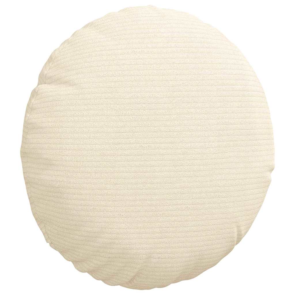 Seat Cushion 2 pcs Cream Ø30 x 13 cm Cord Fabric