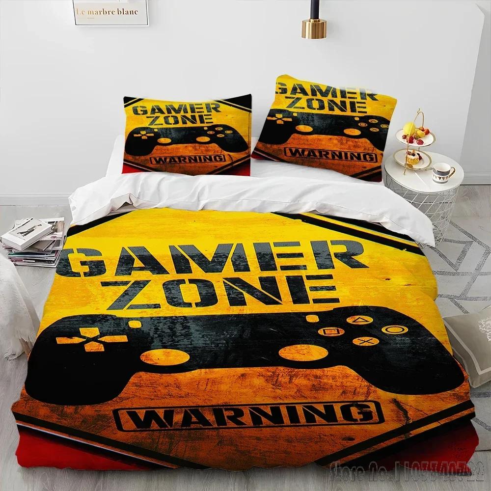 Cartoon Gamer Game Controller Comforter Duvet Cover Set HD Comforter Cover for Kids Bedding Sets Bedclothes Bedroom Decor