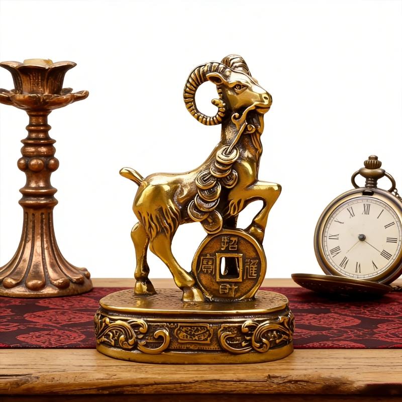Metall Schaf Statue Skulpturen Dekorative Tierfiguren Tischplatte Ornament Symbole Reichtum Karriere Hausdekorationen