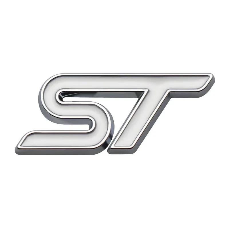 djsh6 3D Metal ST Letters Car Steering Wheel Emblem Badge Sticker for Ford ST Fiesta Focus Edition KUGA Mondeo Focus X 2 3