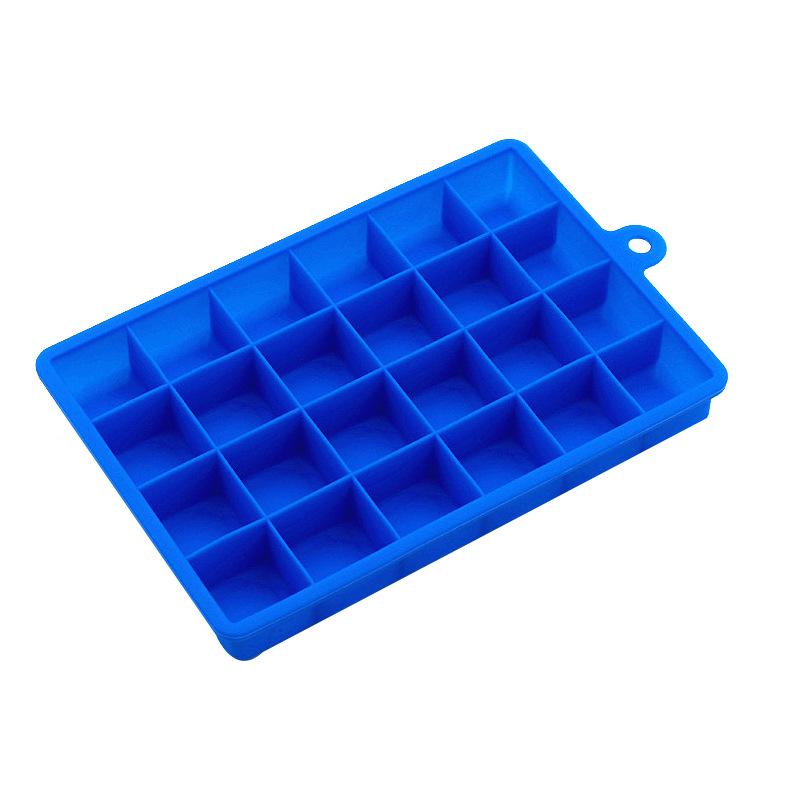 24-Compartment Food-Grade Silicone Ice Cube Tray with Lid - Easy Release Square Ice Mold
