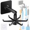 Self-adhesive Hanger With Hooks, 360° Swivel Hook, Kitchen Organizer