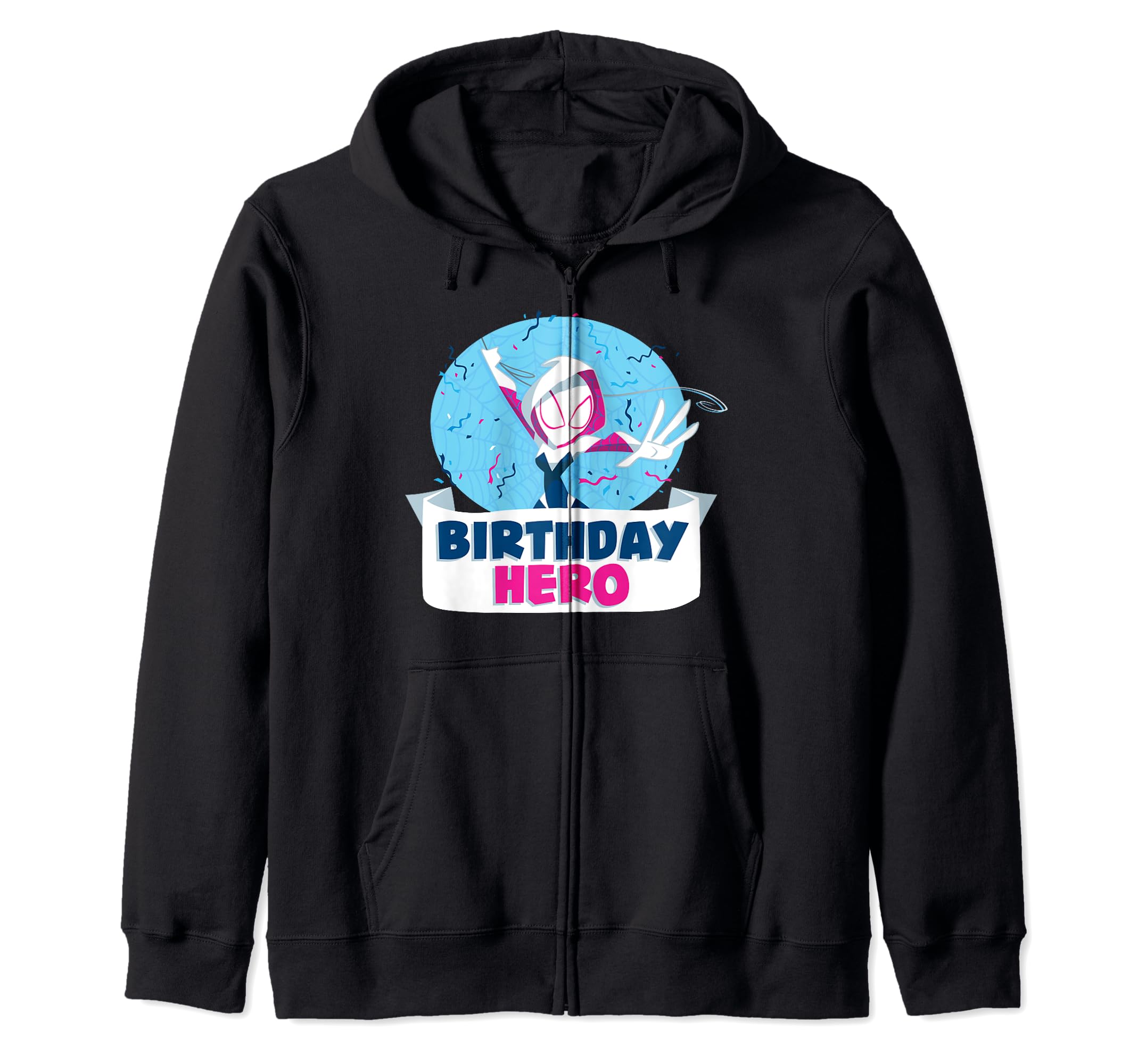 

Marvel Spider-Man Gwen Ghost Spider Toon Art Confetti Birthday Hero Zip Hoodie