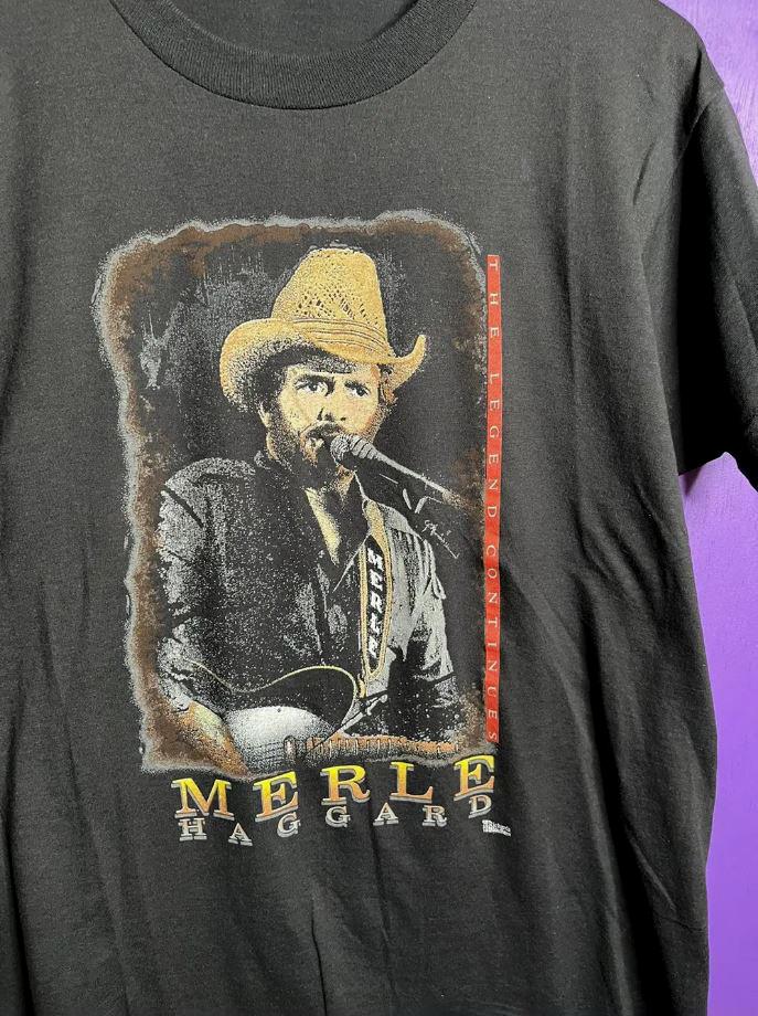Merle Haggard Legend Continues Tour Short Unisex T-Shirt Cotton Full Size S