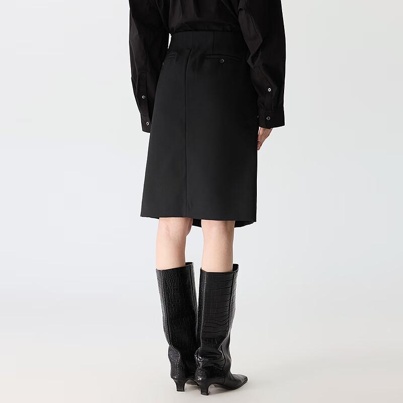 JNBY Casual Wool Blend Midi Skirt