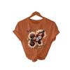 Summer New Short-sleeved Fashion T-shirts Featuring Sunflowers and Butterflies