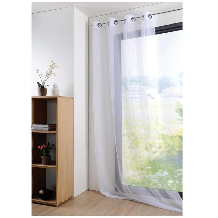 Voilage - Mona - 135 X 260 Cm - 100% Polyester - Blanc - Œillets Métalliques