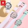 OLEVS Damenuhr Silikonarmband Luxusmarke Original Quarz Uhr für Frauen Automatisches Datum Wasserdicht Chronograph Damenuhr