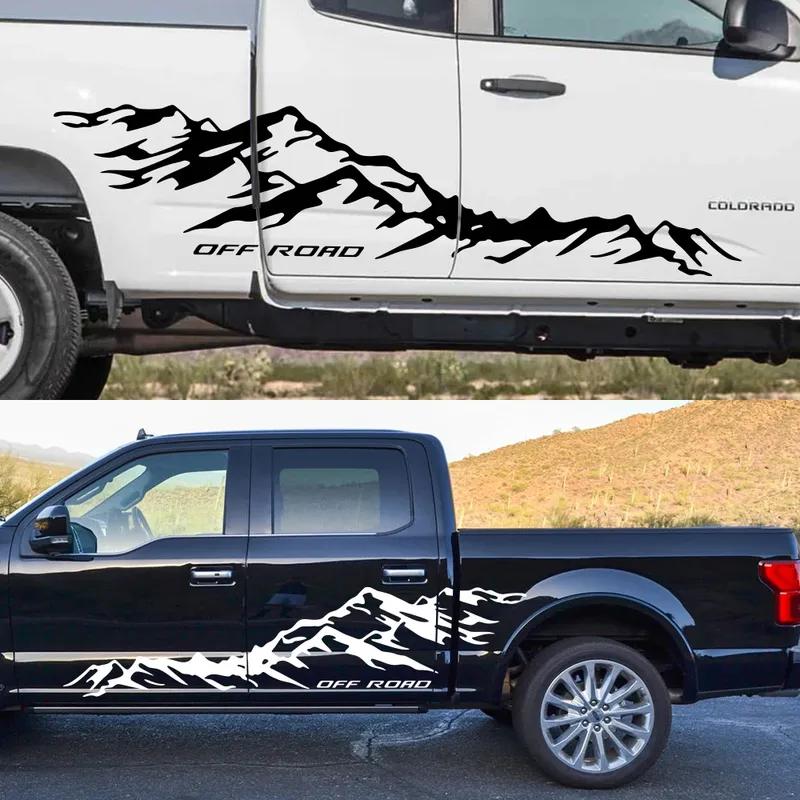 Car Mountain Off Road Sticker Pickup Truck Vinyl Decal For Ford Ranger Dodge Toyota Hilux Isuzu Dmax GWM Cannon Mitsubishi Auto