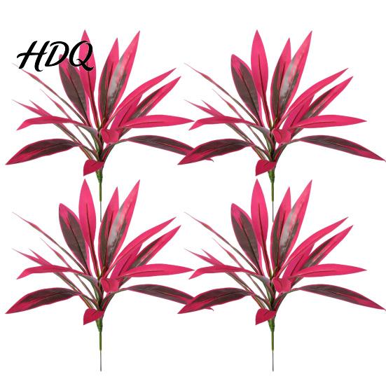 Vibrant Artificial Ferns Large Realistic Fern Dragon's Blood Tree Plants with Pink/Purple Leaves Outdoor Fake UV Resistant for Garden Patio