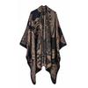 Womens Oversized Knit Shawl Wrap Scarf Ethnic Warm Fleece-Like Cape Travel Winter