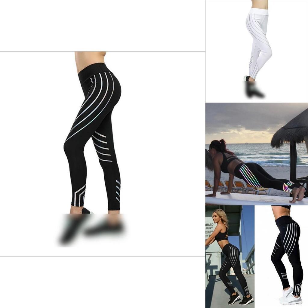 High Waist Women Leggings Reflective Strip Workout Trousers Yoga Pants Sport Fitness Sexy