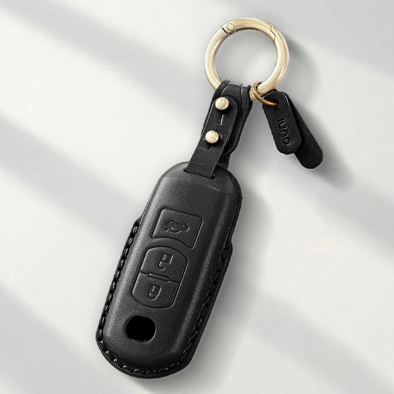 Key Case for Car Genuine Leather Protector For MAZDA 2 3 5 6 CX-3 CX-5 CX-7 CX-9 Atenz Miata MX5 Axela CX4 Key Case Cover Fob