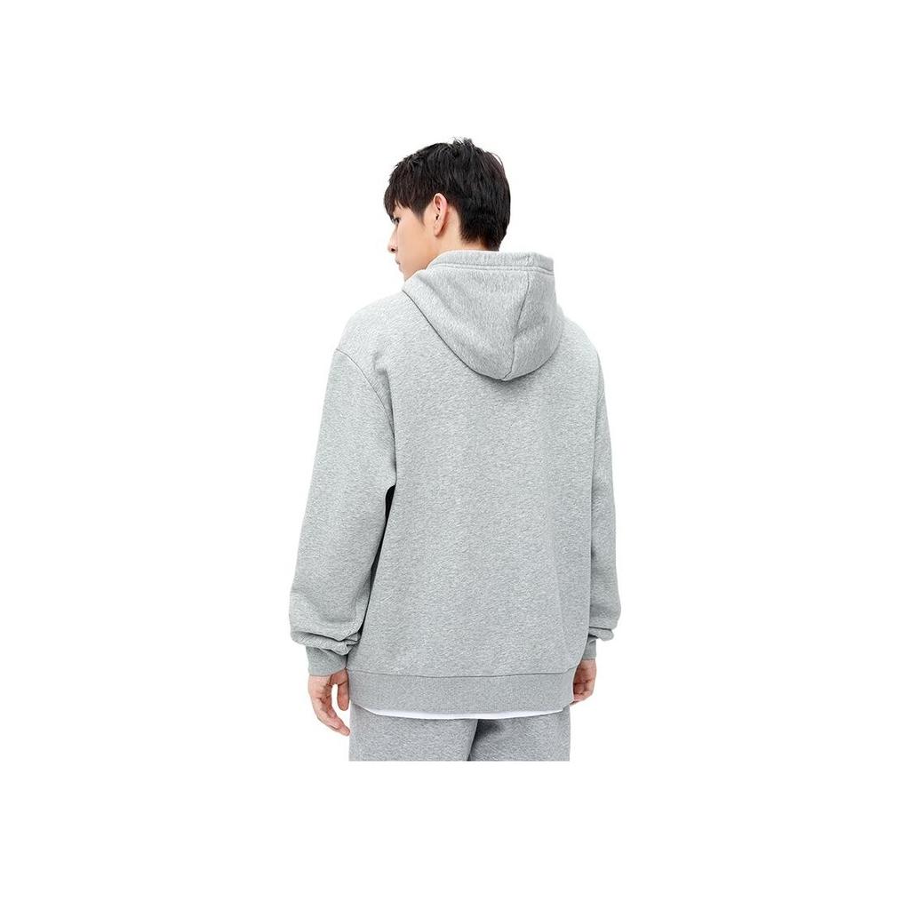 Anta Lifestyle Series Lettered Hooded Pullover Sweatshirt Men sweatshirt Gray Heather-Gray 152348704-3
